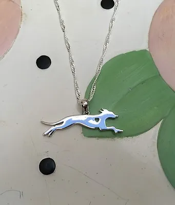 Whippet Sterling Silver Charm Necklace - New - FREE SHIPPING • $19.95