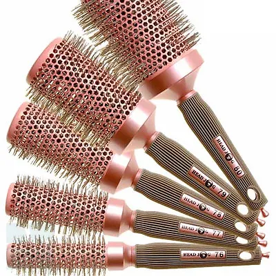 Head Jog Round Barrel Ceramic Ionic Radial Hair Brushes Pink VARIOUS SIZES • £10.50