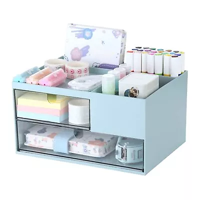 Desk Organizer With 2 Drawers4 Compartmentslarge Capacity Plastic Makeup O... • $23.73