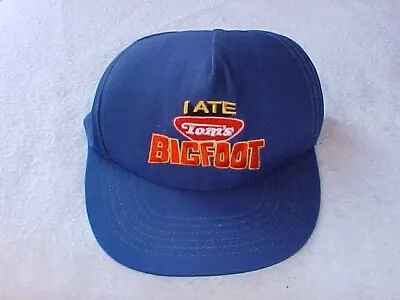 Vintage Tom's Peanut Blue Bigfoot Base Ball Cap One Of A Kind  Lance Jar Store • $20