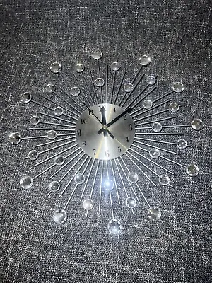 £16 • Buy Modern 3D Diamond Wall Clock Fashion Luxury Art Metal Round For Living Room