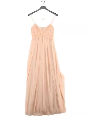 Mango Women's Maxi Dress S Pink 100% Polyester Sleeveless Long V-Neck Maxi • £12.70