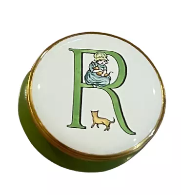 $39.99 • Buy Vtg Crummles Letter  R  Enamel Trinket Box. Made In England.