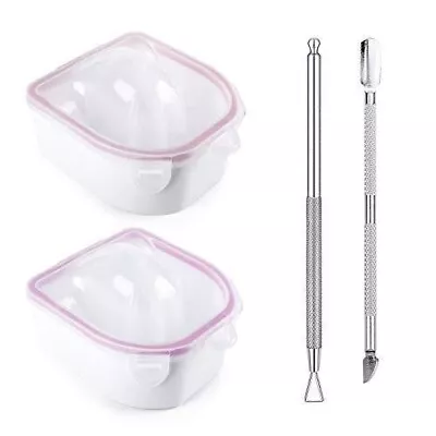 Nail Soaking Bowl 2PCS Soak Off Bowl Gel Polish Remover Manicure Bowl Acrylic • $13.99