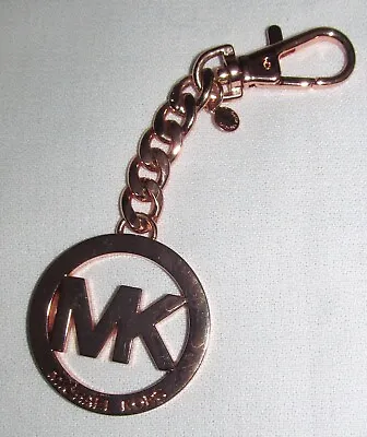 Michael Kors MK Rose Gold Metal Hang Tag Keychain Bag FOB Purse Small Charm Clip • $28.80