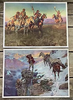 2 Vintage Osborne Co Reproduction Charles M Russell Prints 14 1/4” X 10 1/4” • $20