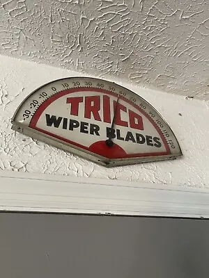 Vintage Trico Wiper Blades Metal Sign Thermometer • $599.99