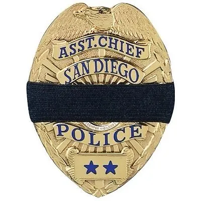 Black Mourning Band Memorial Badge Cover For Police Flexible - Set Of 6 • $14