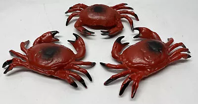 3 BLOW MOLD CRABS DECOR Vintage Pair Seashore Nautical Beach Restaurant • $19.99