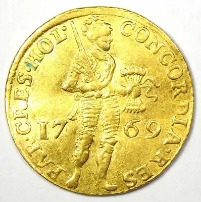 1769 Netherlands Holland Gold Ducat Coin (1D) - XF / AU Details - Rare! • $532