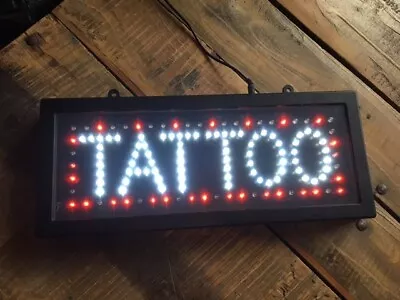 Light Up Tattoo Sign With Various Lighting Options.  Great Condition. • £20