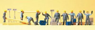 Preiser 10220 HO Scale People Working -- Construction Workers Pkg(10) • $28.99