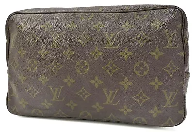 £157.90 • Buy Authentic LOUIS VUITTON Trousse Toilette 28 Monogram Cosmetics Pouch #50505