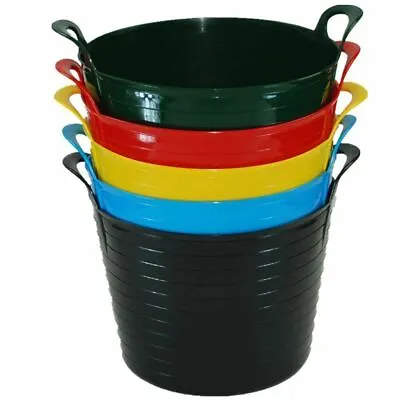 £10.75 • Buy 2 X 45 Litre X-Large Flexi Tub Home Garden Flexible Storage Colour Bucket Basket