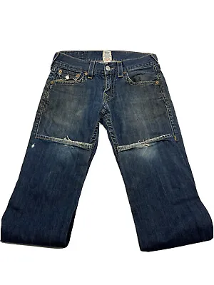 True Religion Jeans Size 29 Blue Distressed Denim Straight • $25