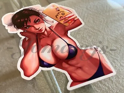 $5.49 • Buy Street Fighter - Anime - Chun Li “Selfie” Bikini Sun Fun Sticker Decal Vinyl #3