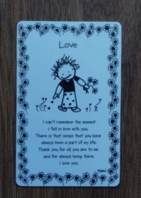 Sentimental Plastic Wallet/purse Keepsake Cards  Love  • £1.99