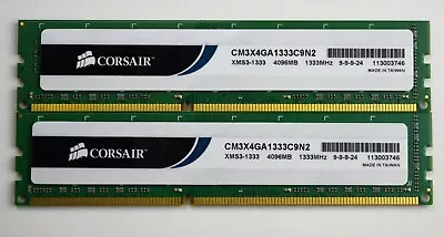 8 GB 2x4GB DDR3 PC3-10600U 1333MHZ  NON ECC UNBUFFERED 240 PIN PC RAM WARRANTY • £12.99