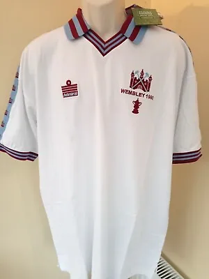 WEST HAM UNITED Brand New Tags Score Draw 1980 FA Cup Final Shirt XXL Adults • £22.99