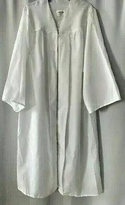 White Matte  Graduation Gown  Robe Costume Choir Jostens And Oakhall Brand • $15.94