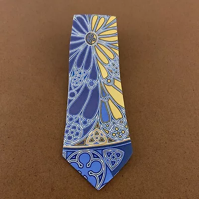 Nicole Miller Men's Blue Yellow Floral Print Silk Neck Tie • $15.87