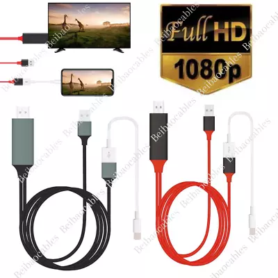 1080P HD HDMI Mirroring Cable Phone To TV HDTV Adapter For IPhone/ IPad/Android • $5.98