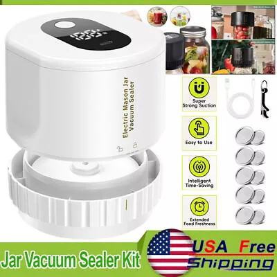 Mason Jar Vacuum Sealer Can Food Sealer For Wide&Regular Mouth Mason Jars White • $20.99