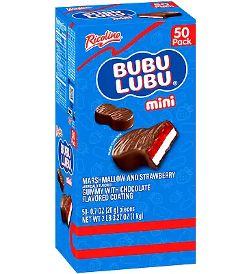 Ricolino Mini Bubulubu 50 Ct Chocolate Marshmallow & Strawberry Gummy Layers 2lb • $22.10