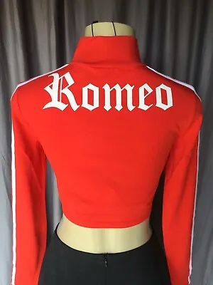 ILLUSTRATED PEOPLE Red ‘Romeo’ L/S Cropped Turtleneck Top Size S NWT £45 • £11.57