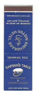 Captain's Table Restaurant Annapolis Maryland Vintage Matchbook Cover MO34 • $1