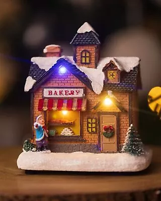 Christmas Scene LED Ornament Light Up Xmas Village Shop Decoration Festive Decor • £9.99