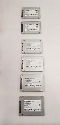 Lot Of 6 Mixed Crucial MX200 /MX500 2.5  SATA 1TB SSD TESTED • $300
