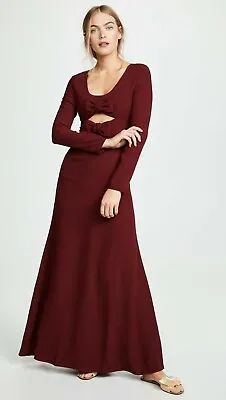 $179 • Buy NWT STAUD Lido Burgundy Red Long Maxi Cutout Dress 4