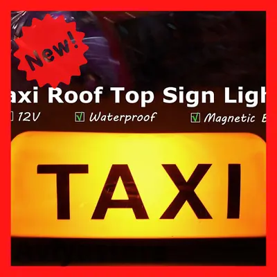 $14 • Buy 12v Taxi Cab Sign Roof Top Topper Car Magnetic Lamp LED Light Waterproof Taxi Ro