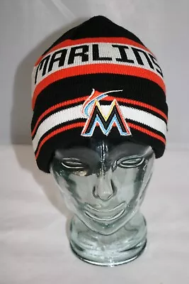 New Era Genuine Merchandise Florida Marlins Beanie Cap Black Orange White Stripe • $34.77