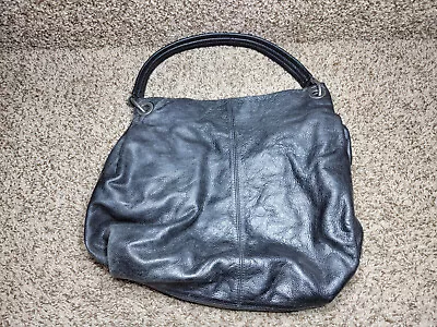 Simply Vera Vera Wang Black Leather Hobo Tote Bag Purse GUC Pebbled Shoulder Bag • $30