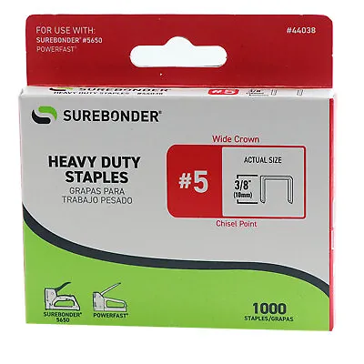 #5 Heavy Duty Wide Crown Staples - 3/8   - 1000 Ct. • $11.99