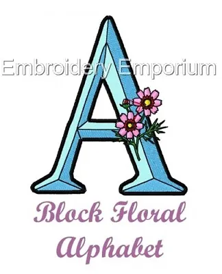 £6.95 • Buy Block Floral Alphabet Collection - Machine Embroidery Designs On Cd Or Usb