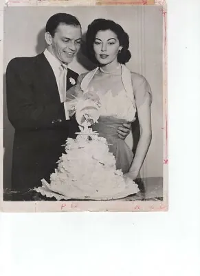 £60.83 • Buy Frank Sinatra Ava Gardner Stand Behind Wedding Cake VINTAGE Photo