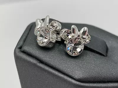 Jcm Sterling Silver Walt Disney Minnie Mouse Bow Earrings Butterfly Backs 925 • $13.59