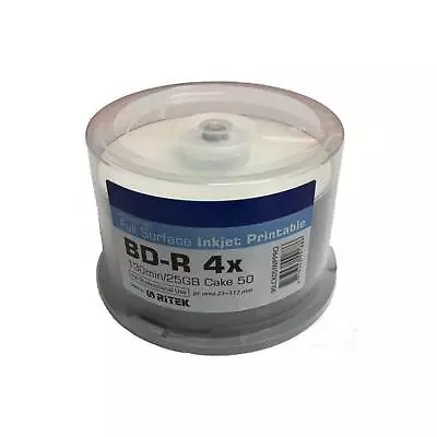 Ritek Pro Series Full Face Inkjet Printable 4x BD-R 25GB - 50 Discs • £32.47