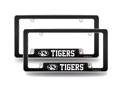 Missouri Tigers NCAA (Set Of 2) Chrome License Frames With Carbon Fiber Design • $39.99