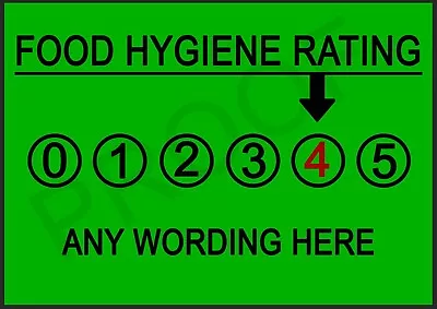 Funny Novelty FOOD HYGIENE RATING Metal Wall Sign Man Cave Kitchen Cafe Home Tin • £6.99