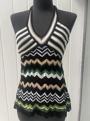 M Missoni Chevron Knit Halter Top Multi Size 44 US 8 • $59