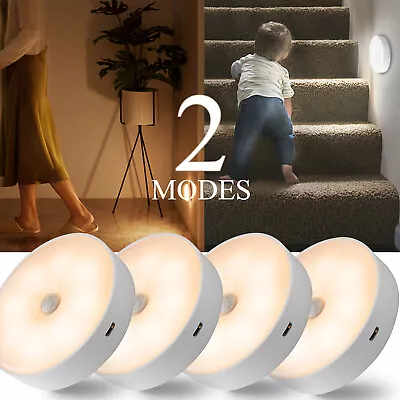 1-4PCS LED Wireless Motion Sensor Night Light Wall Cabinet Closet Stair Lamp USA • $13.59