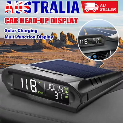 Digital GPS Speedometer Auto Head Up Display Solar Panel Projector Speed Warning • $40.95