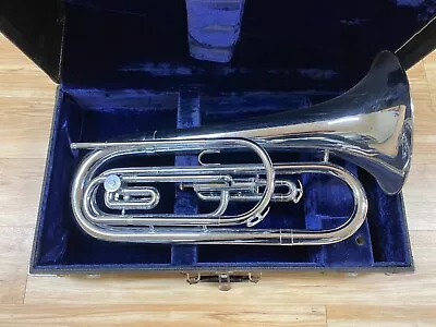 FE Olds & Son Ultratone Valve/Rotor Marching Baritone Bugle Key Of G Drum Corps • $150