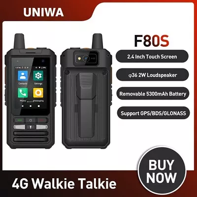 UNIWA F80S Real PTT POC Walkie Talkie Smartphone 2.4 Inch Android 10 5300mAh SOS • $151.99