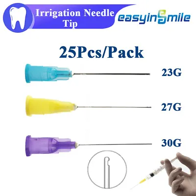 Disposable Dental Endo Irrigation Needle Tip Root Canal Syringe Tips  25pcs/pack • $11.61