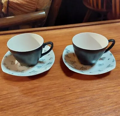 Midwinter Monaco Coffee Duos Pair Jessie Tait 1956 • £15